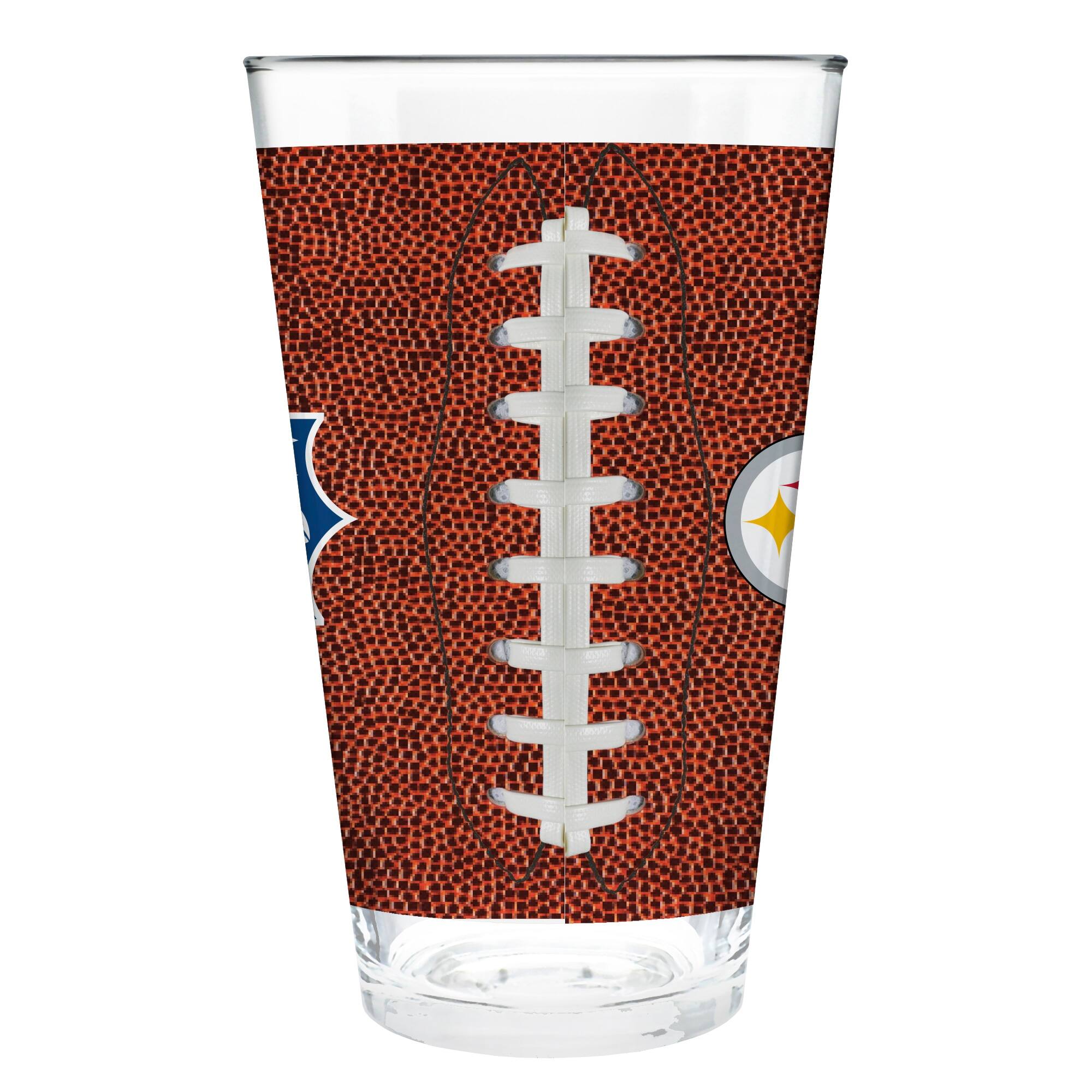 Alt View 2. Great American Products - Pittsburgh Steelers 16oz. Game Ball Pint Glass - Brown.