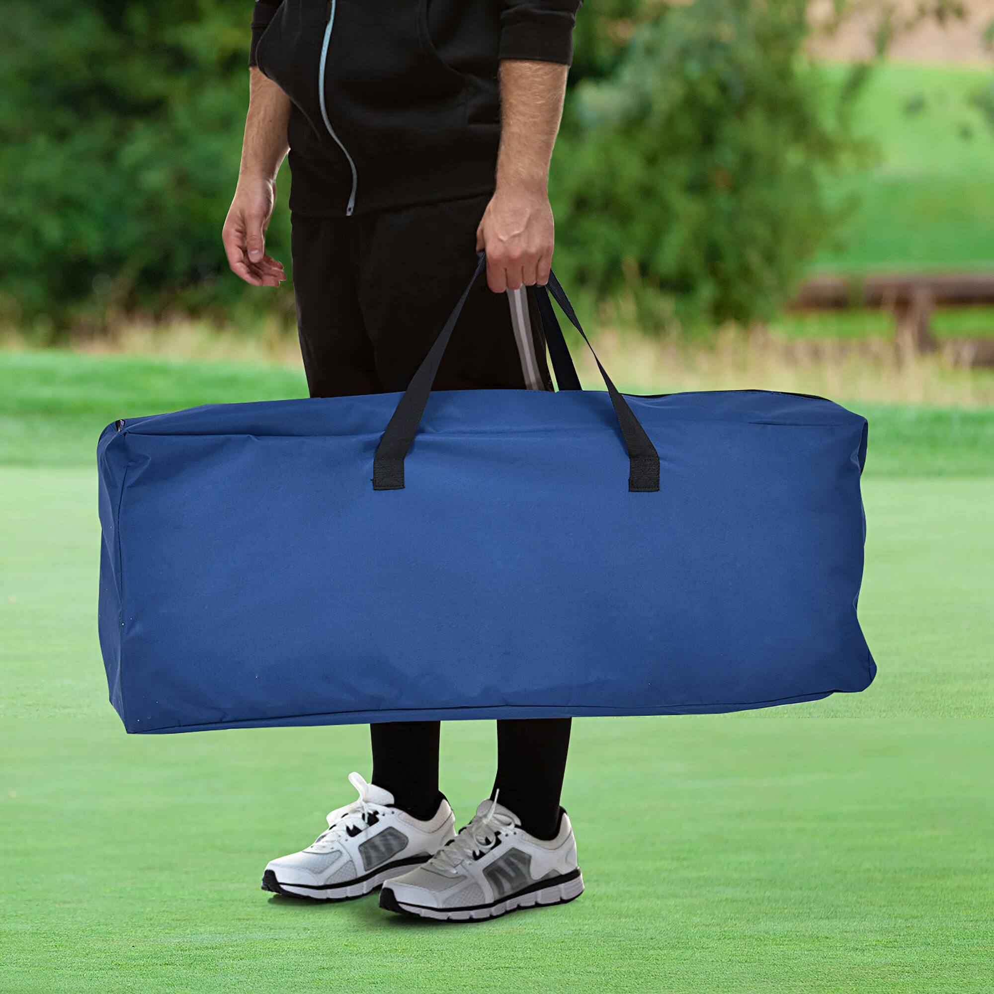 Alt View 16. Costway - Folding Camping Chair Loveseat Double Seat w/ Bags & Padded Backrest Blue - Blue.