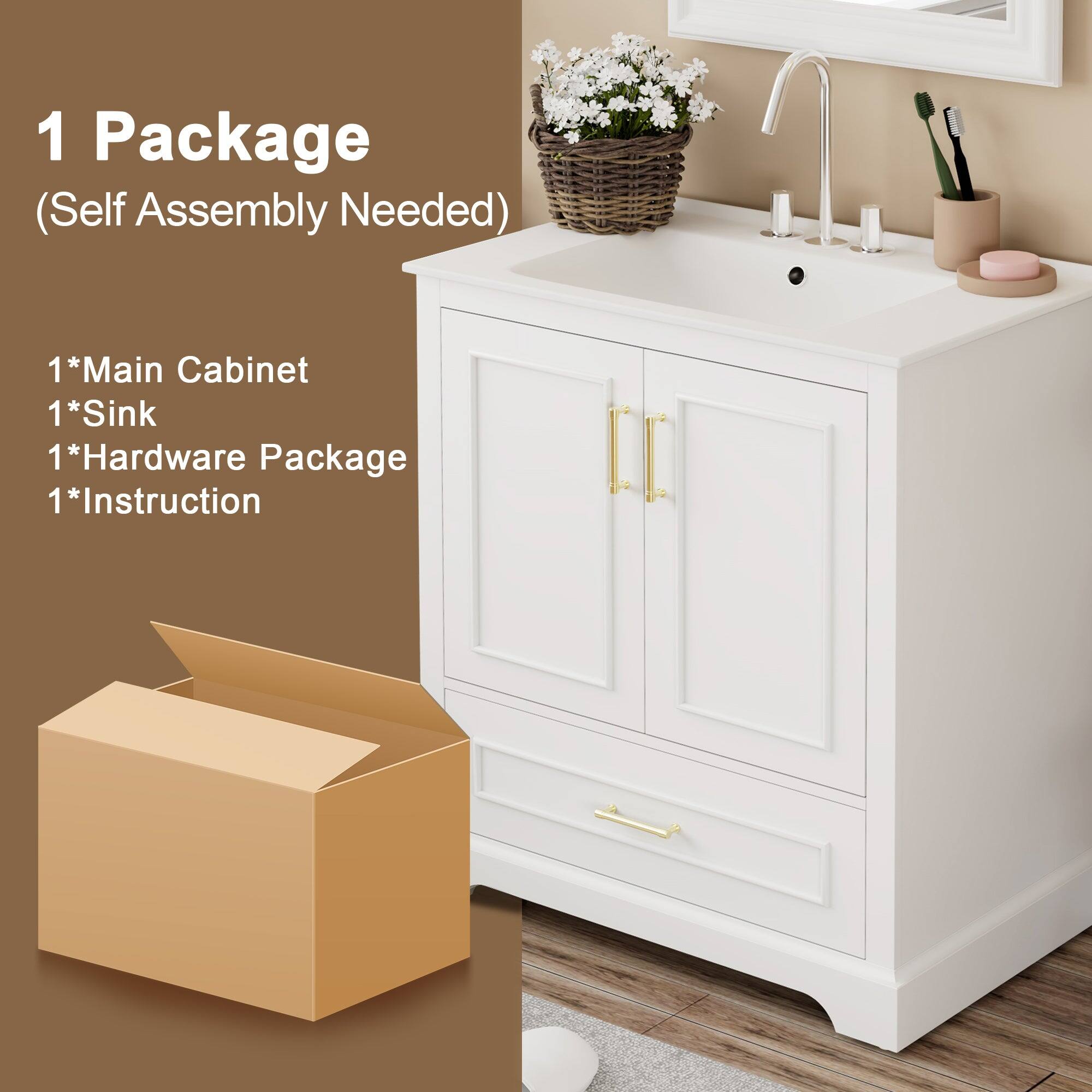 1 Package  
(Self Assembly Needed)  

1*Main Cabinet  
1*Sink  
1*Hardware Package  
1*Instruction