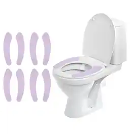 Unique Bargains - 8pcs Toilet Seat Cover Pads, Non Slip Warm Soft Toilet Seat Cushion Thick Cuttable w/ Adhesive Backing for Winter Home - Purple