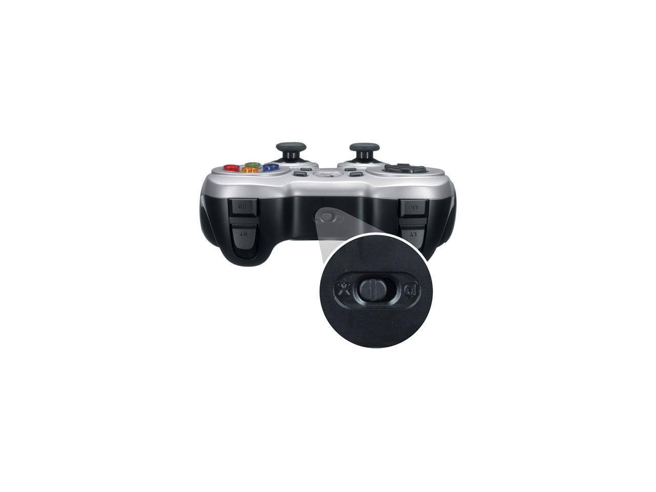 Alt View 4. Logitech - Logitech F710 Wireless Gamepad, 2.4GHz USB, Dual Vibration, 4-Way D-Pad, PC - Grey/Black - Grey/Black.