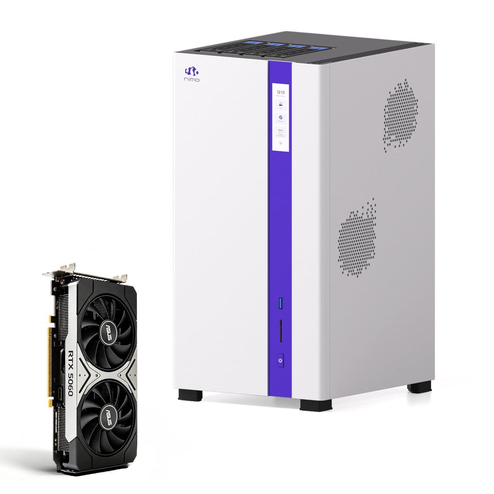 NIMO - AI NAS Agentic Computer Mini PC AMD Ryzen 7 PRO 8845HS, Nvidia RTX 5060 32GB RAM DDR5 128GB SSD Dual 10GbE - White price history on PriceWatchPro