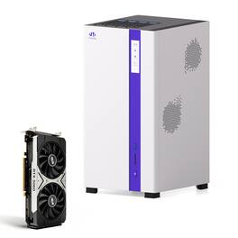 NIMO - AI NAS Agentic Computer Mini PC AMD Ryzen 7 PRO 8845HS, Nvidia RTX 5060 32GB RAM DDR5 128GB SSD Dual 10GbE - White