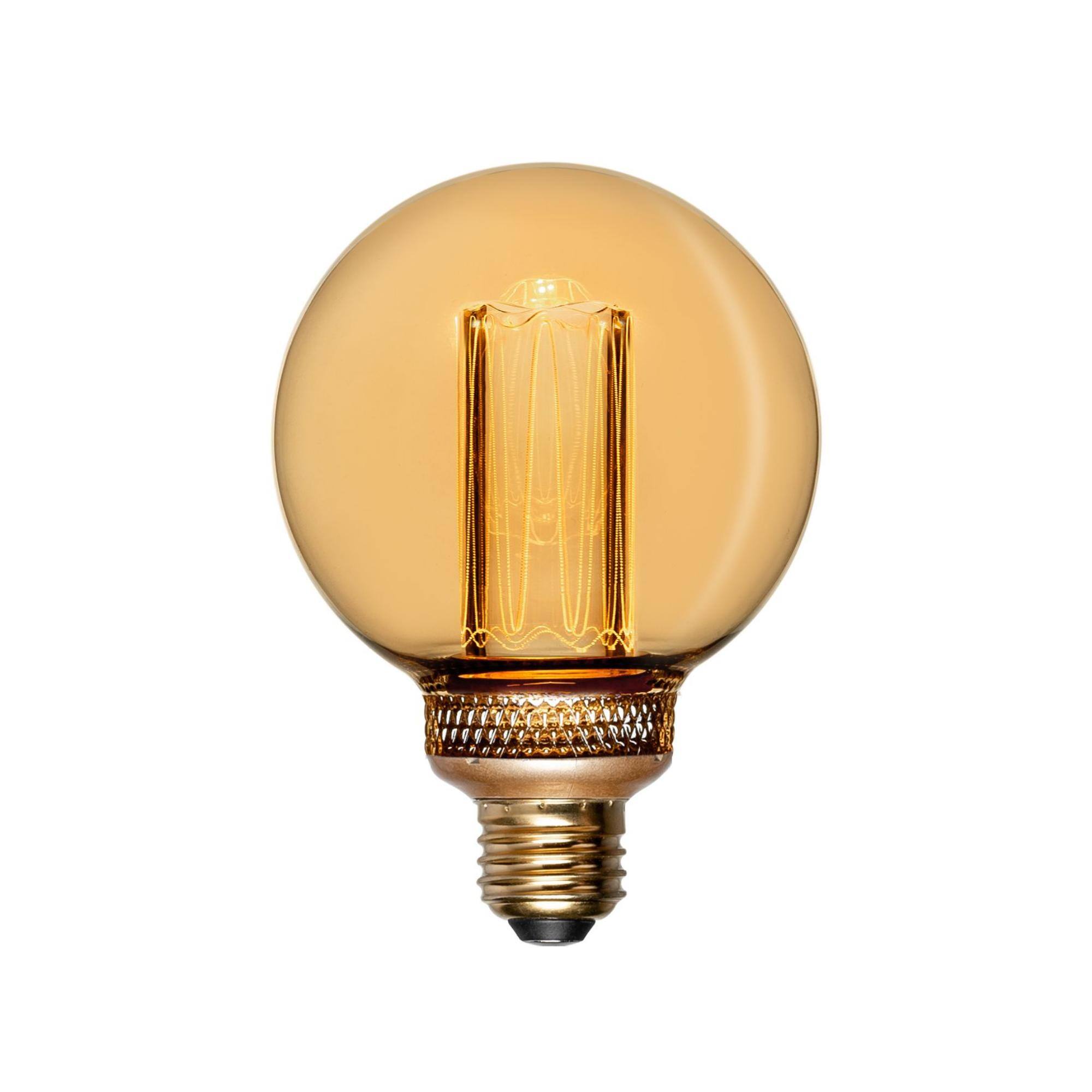 Alt View 2. Next Glow - Vintage Globe LED G25/G80 3.5W (20W Eq) E26 Base, Dimmable Warm Amber Decorative Bulb for Home/Kitchen - Warm Amber.