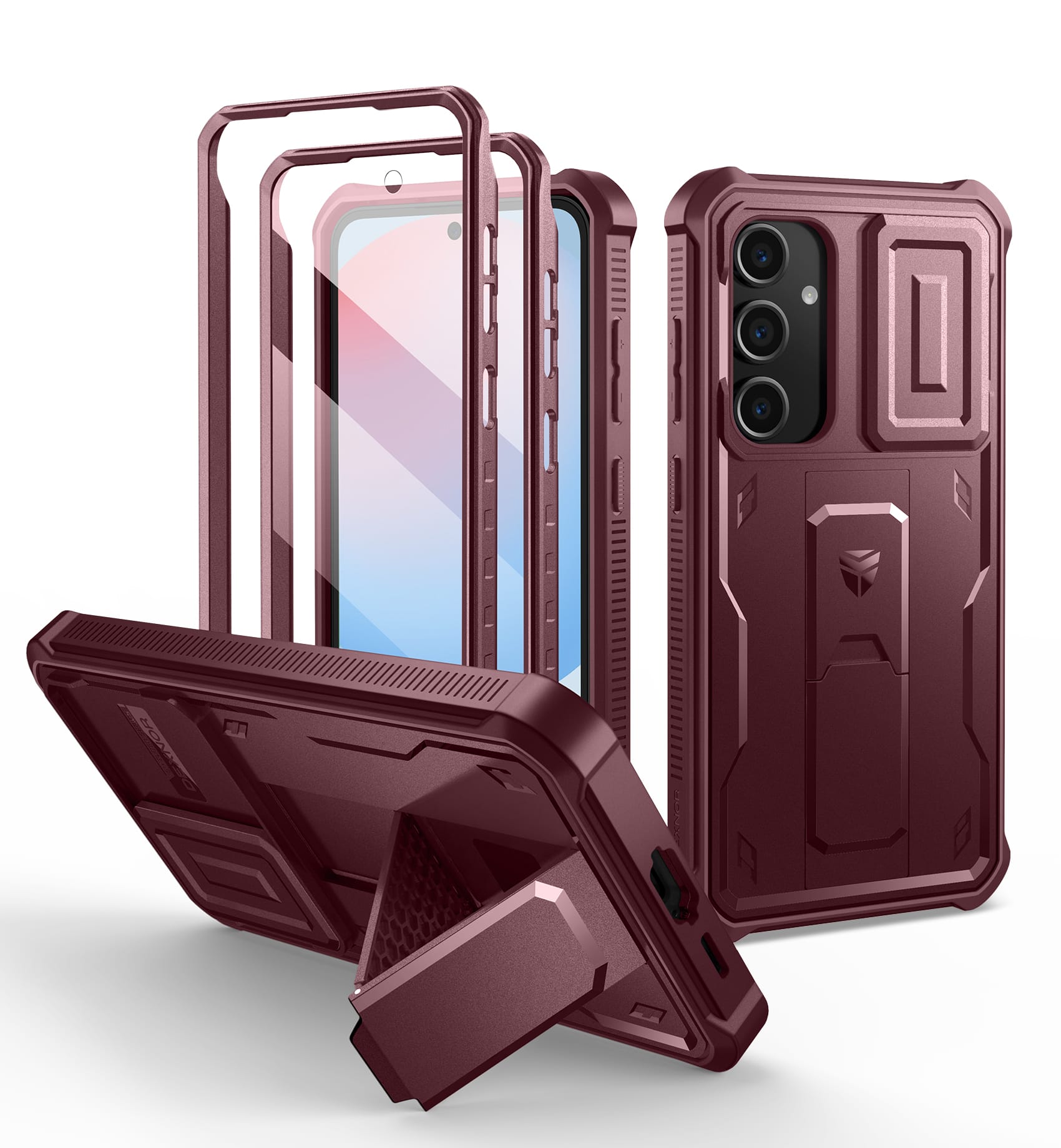 dexnor - for Samsung Galaxy S24 FE Case with Built-in Slide Camera Cover & Screen Protector & Kickstand - Maroon Red price history on PriceWatchPro