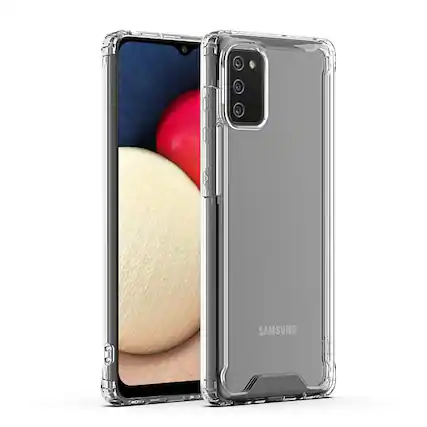 Front. Reiko - High Quality 2X Clean Pc And Tpu Bumper Case In Clear For Samsung Galaxy A02S - Clear.