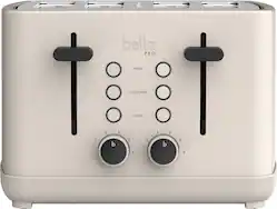 bella PRO - 4-Slice Toaster with Extra Wide Slots - Oatmilk - Front_Zoom