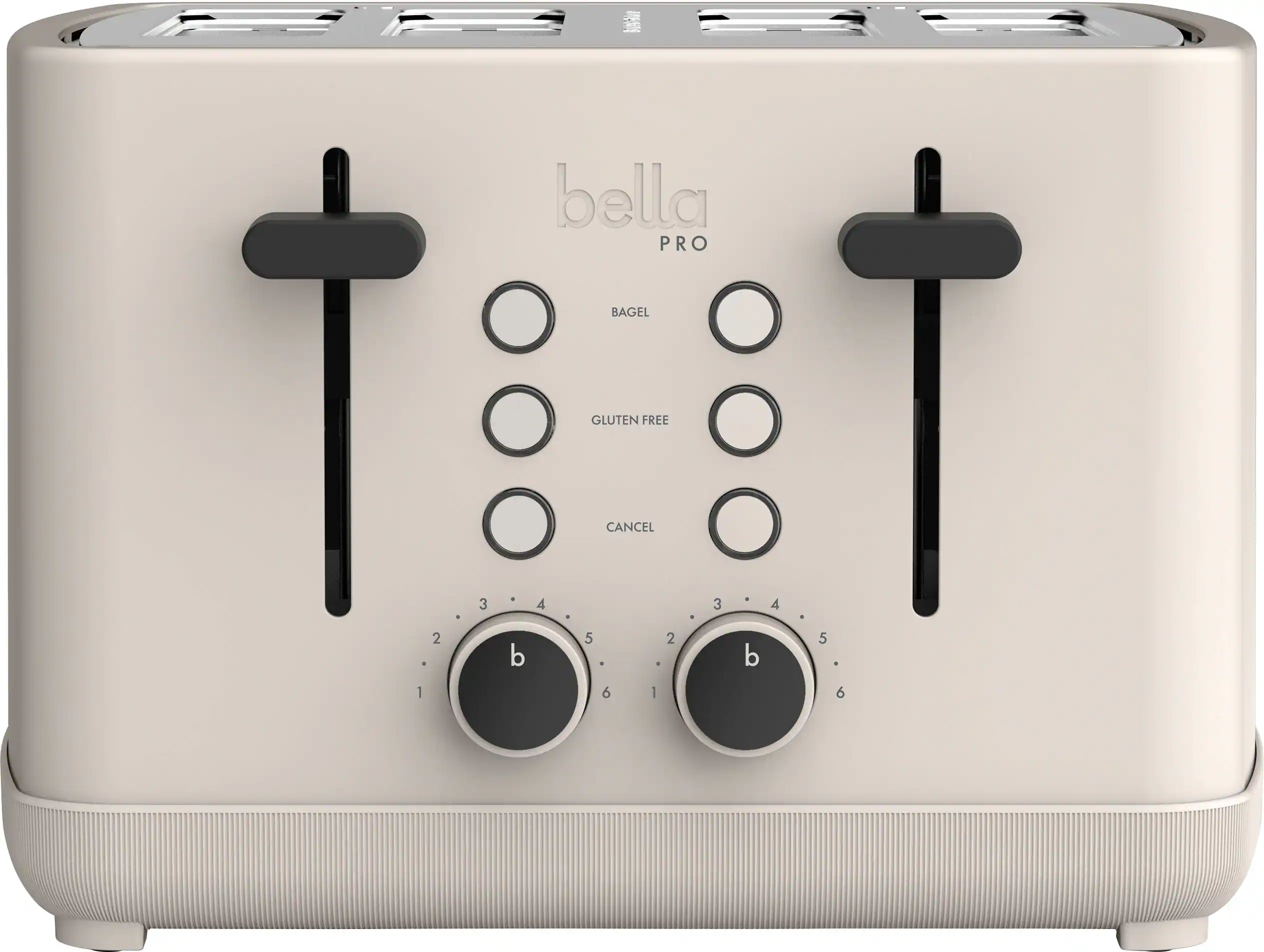 bella PRO - 4-Slice Toaster with Extra Wide Slots - Oatmilk