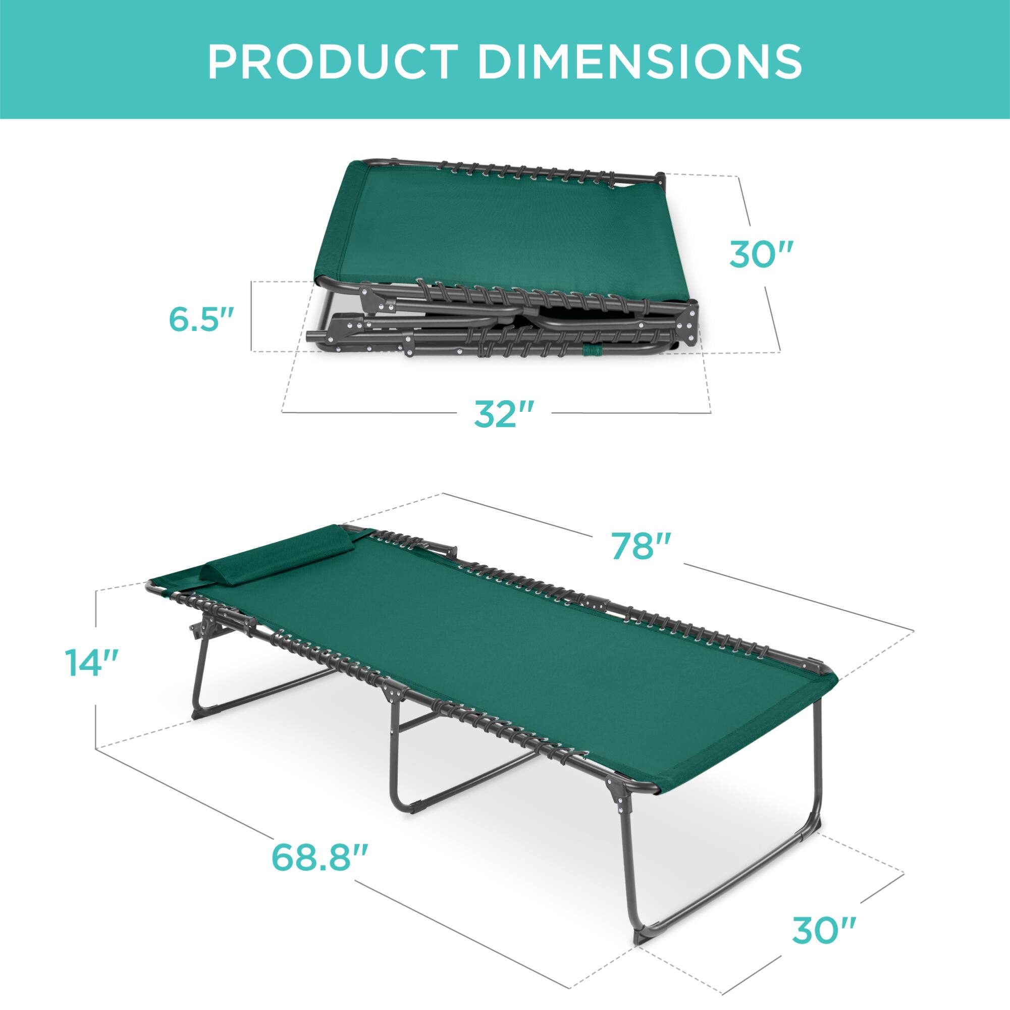 PRODUCT DIMENSIONS

- 30" x 6.5" x 32" (folded)
- 78" x 14" x 68.8" (unfolded)