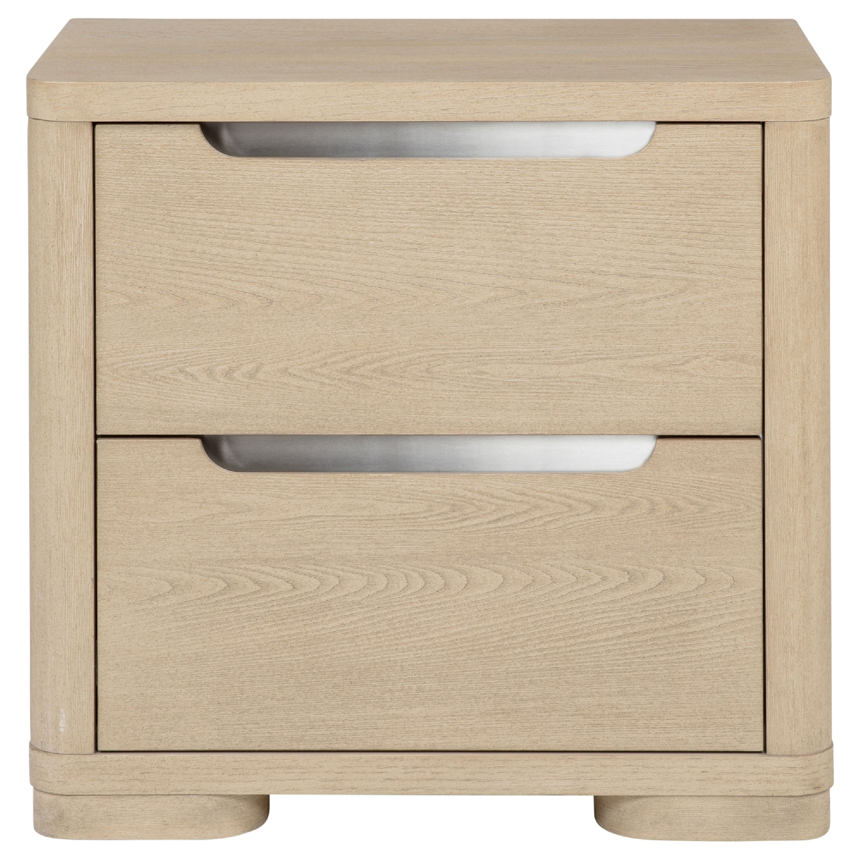 Manhattan Lane - Saina Nightstand with 2 Drawers, Block Feet, Light Elm Wood 27 Inch - Light Elm Brown price history on PriceWatchPro