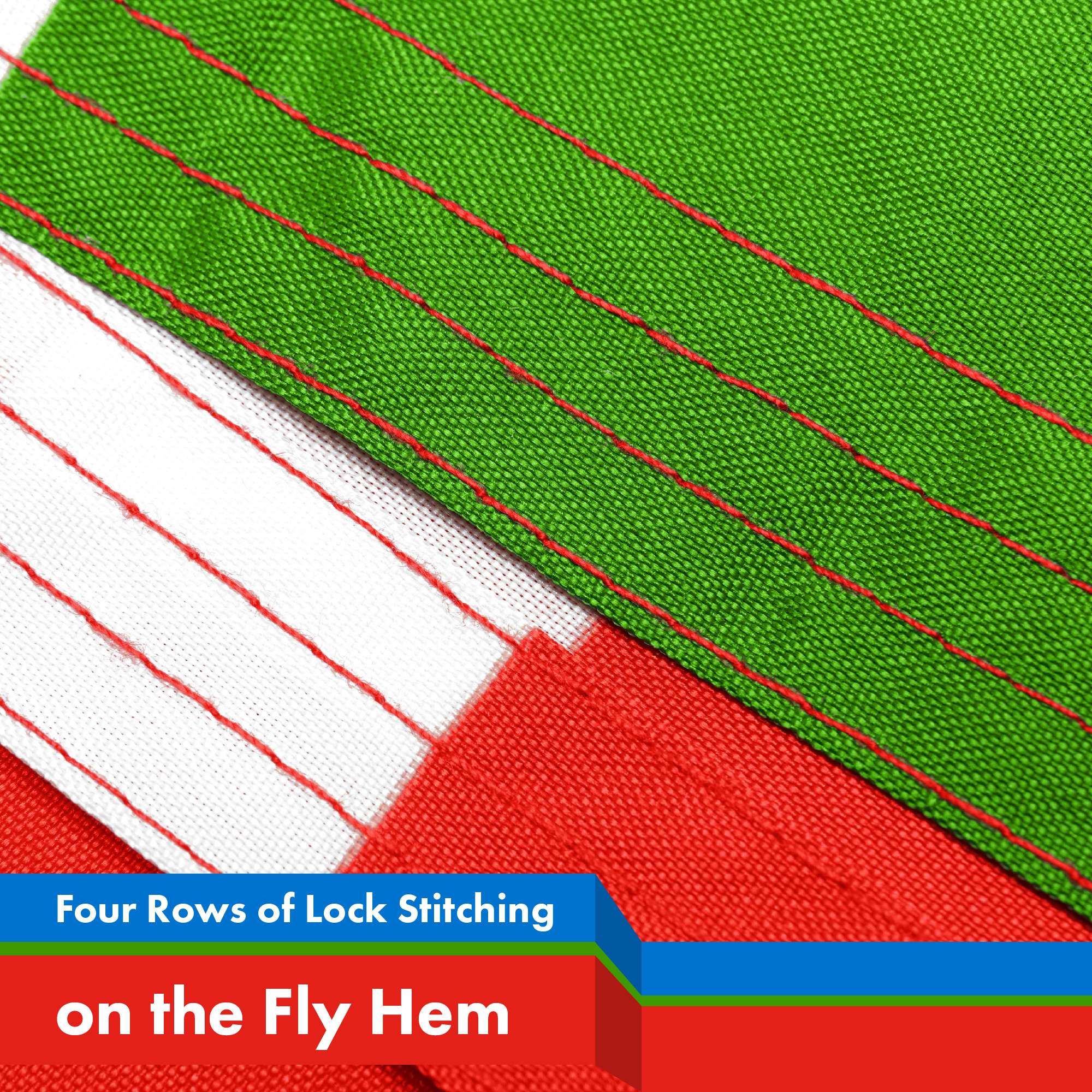 Four Rows of Lock Stitching on the Fly Hem
