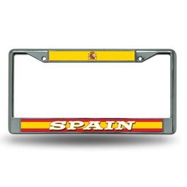 Rico Industries - Spain World Cup Soccer (Football) Chrome Metal License Plate Frame - Multi