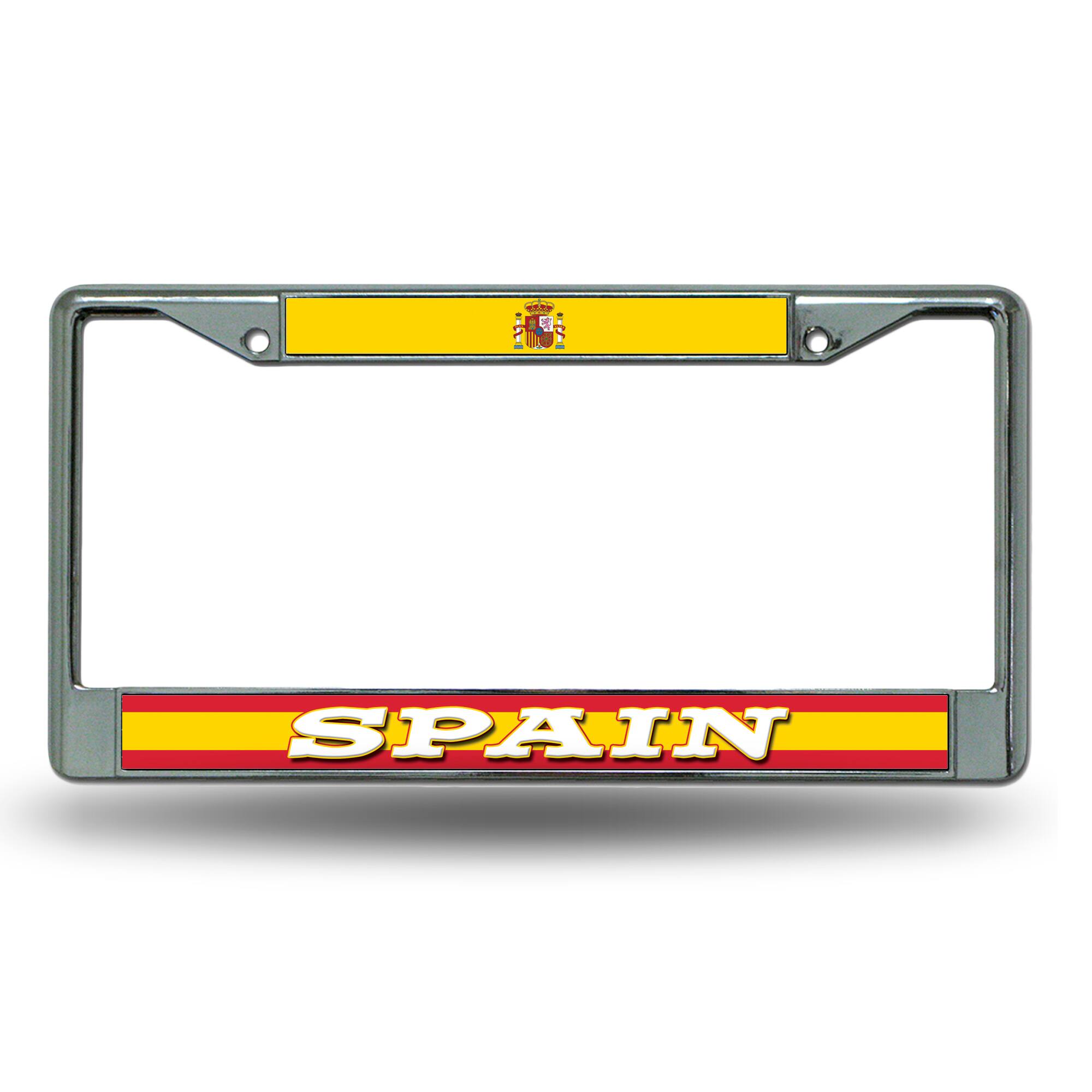 Spain World Cup Soccer (Football) Chrome Metal License Plate Frame