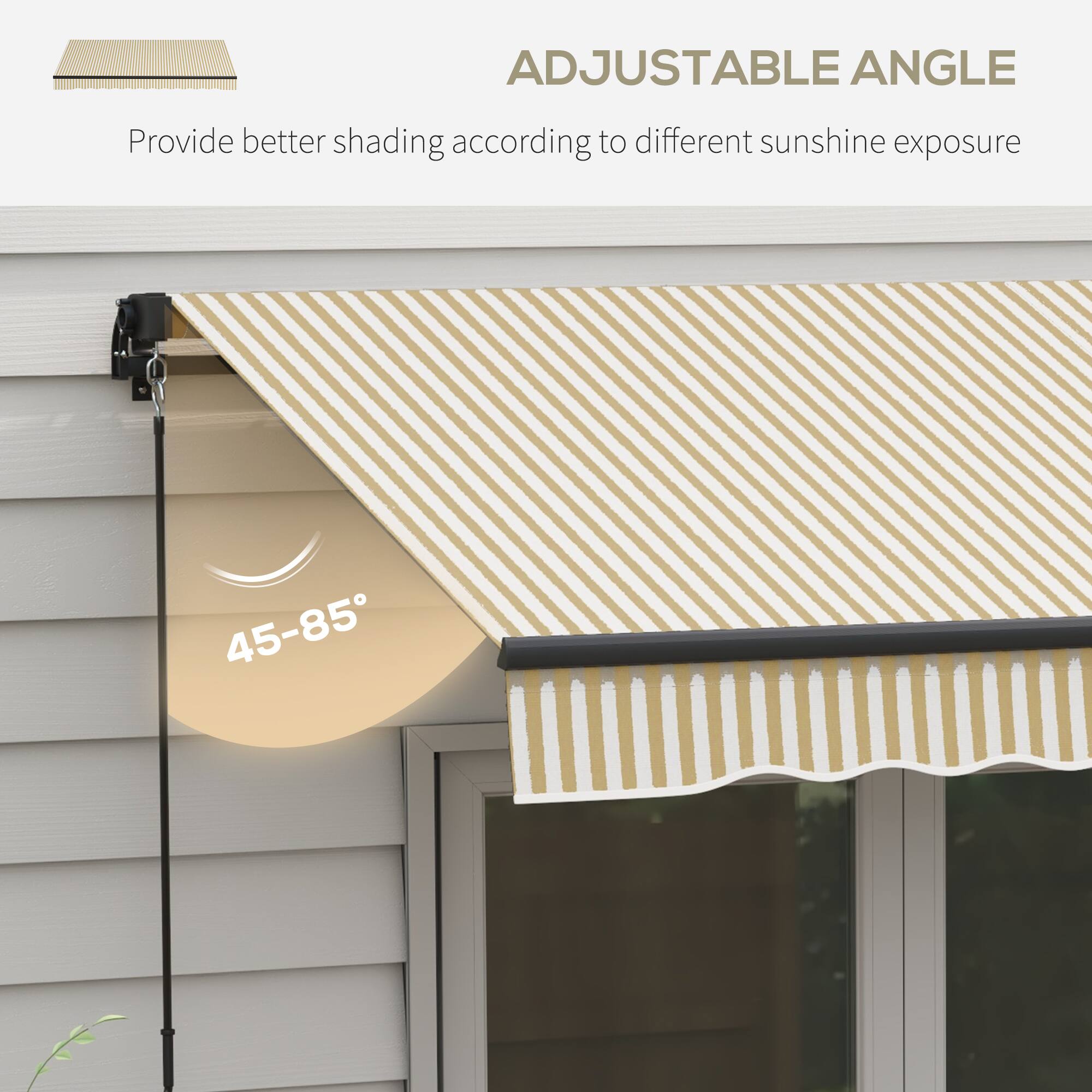 ADJUSTABLE ANGLE
Provide better shading according to different sunshine exposure
45-85°