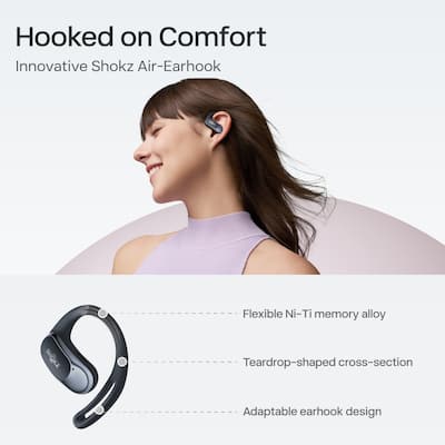 Shokz OpenFit Air Open Ear True Wireless Earbuds Black T511-ST-BK Shokz OpenFit Air Open Ear True Wireless Earbuds Black T511-ST-BK