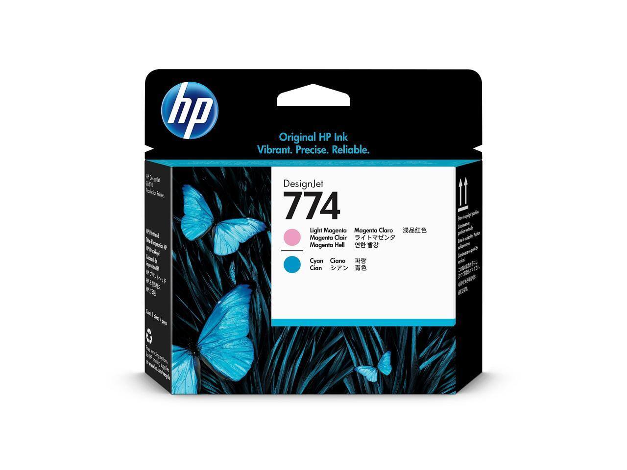 hp Original HP Ink Vibrant. Precise. Reliable.  
DesignJet 774  
Light Magenta Magenta Claro Magenta Clair Magenta Hell Cyan Ciano Cian