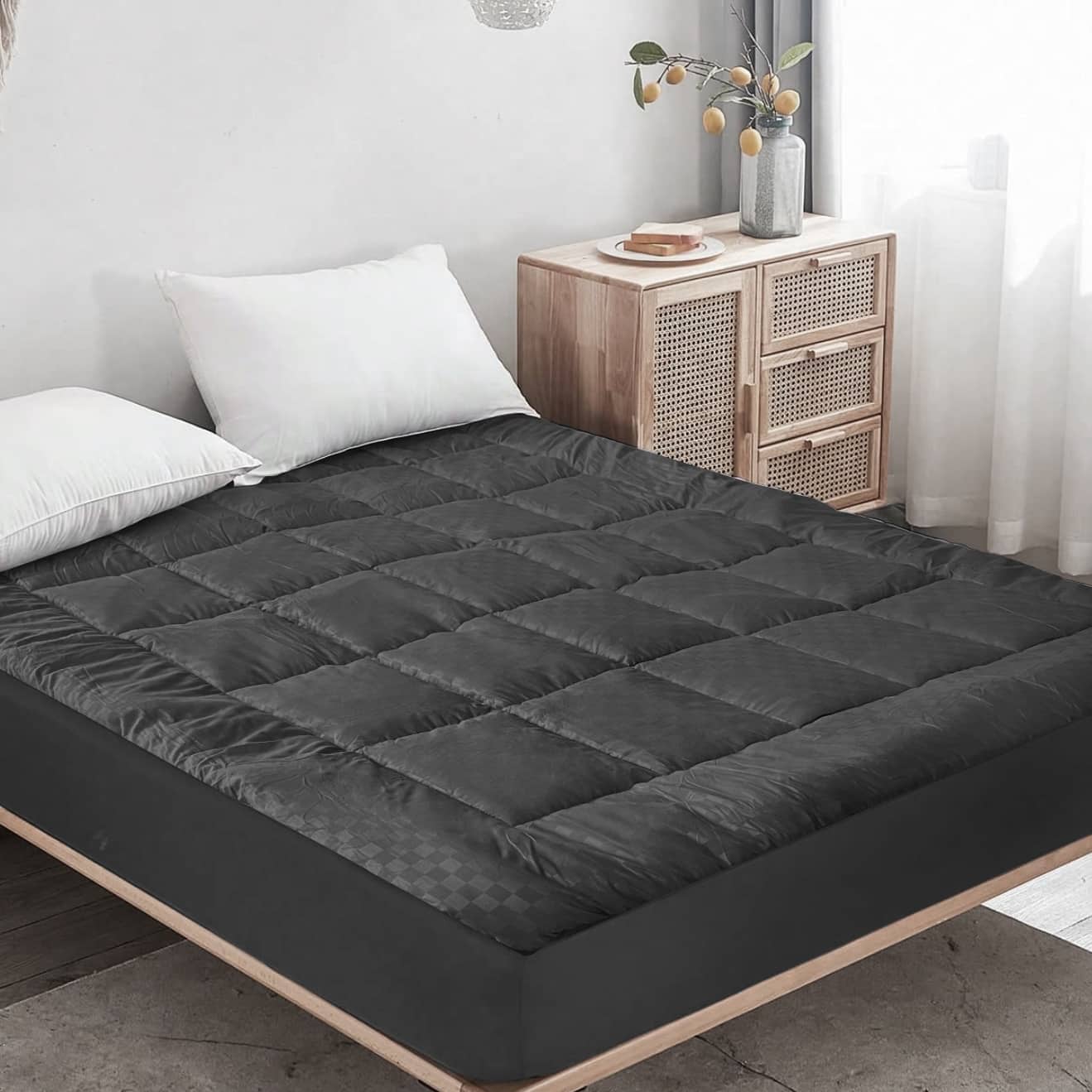 Topperr Shatex - Embossed Mattress Topper Thick Full Cover Breathable ...