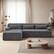 Alt View 2. Aukfa - Chenille L-Shape Sectional Sofa-Minimalist, Sleeper Couch for Living Room, Apartment, Reception-No Assembly - Gray.