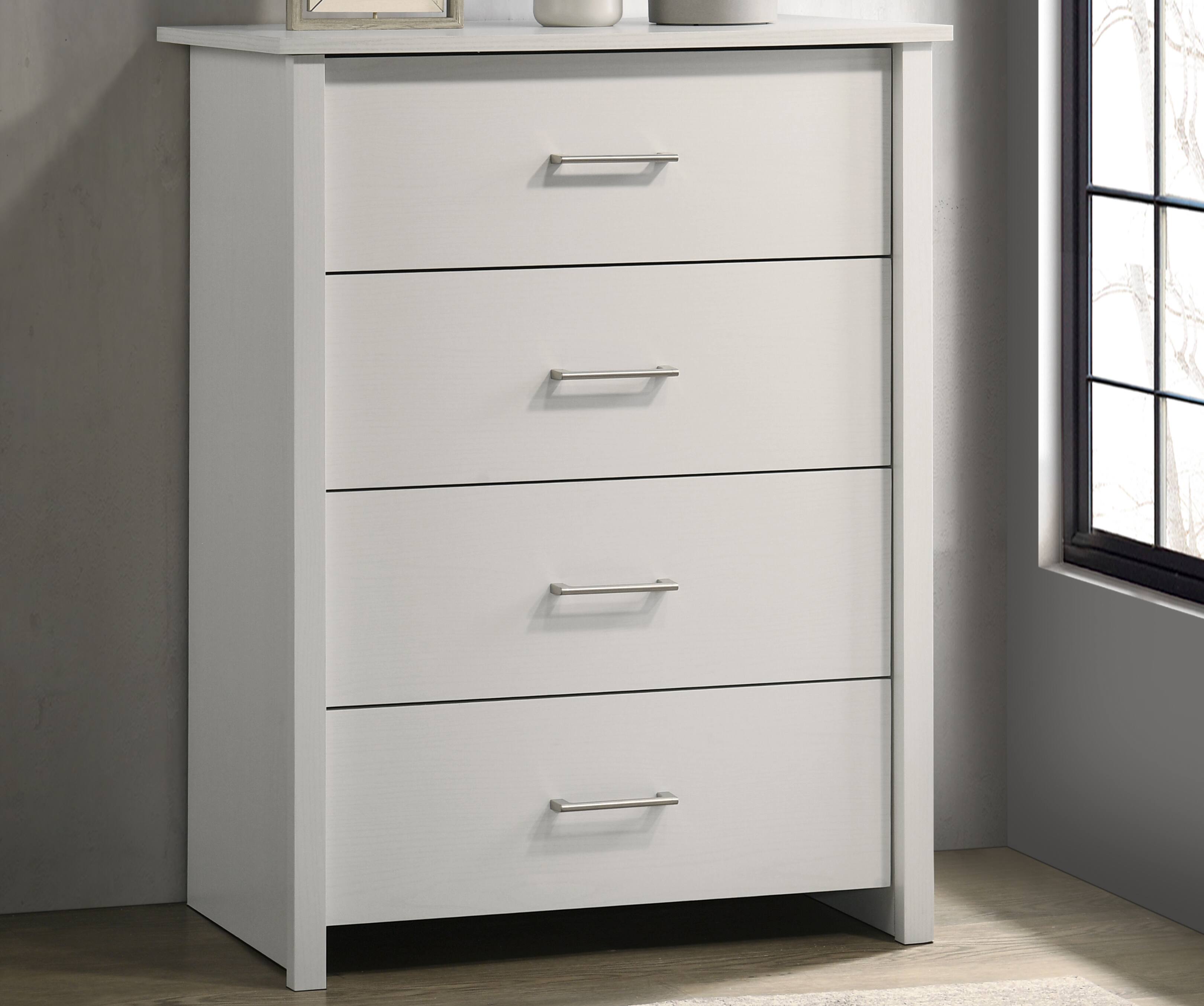 Forest'nSky - Wood 4 drawer 32 in. Wide Chest of Drawers for Living Room - White