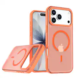 Dteck - Magnetic Case for Apple iPhone 17 Pro Max,Mag Safe Compatible,Matte Shockproof Protective Cover,Skin Feel Rugged Case - Orange