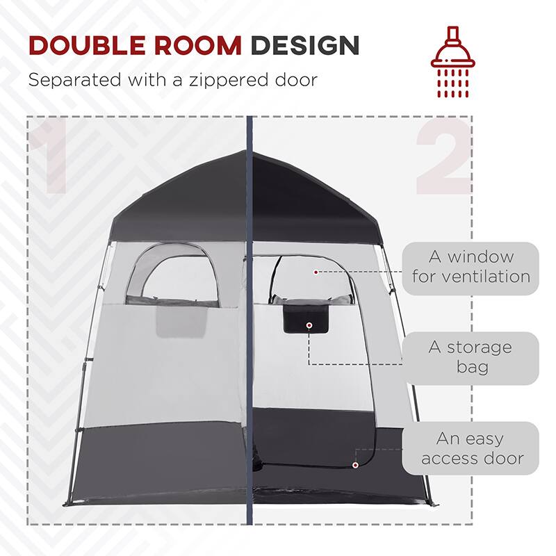 DOUBLE ROOM DESIGN
Separated with a zippered door

1. A window for ventilation
2. A storage bag
3. An easy access door
