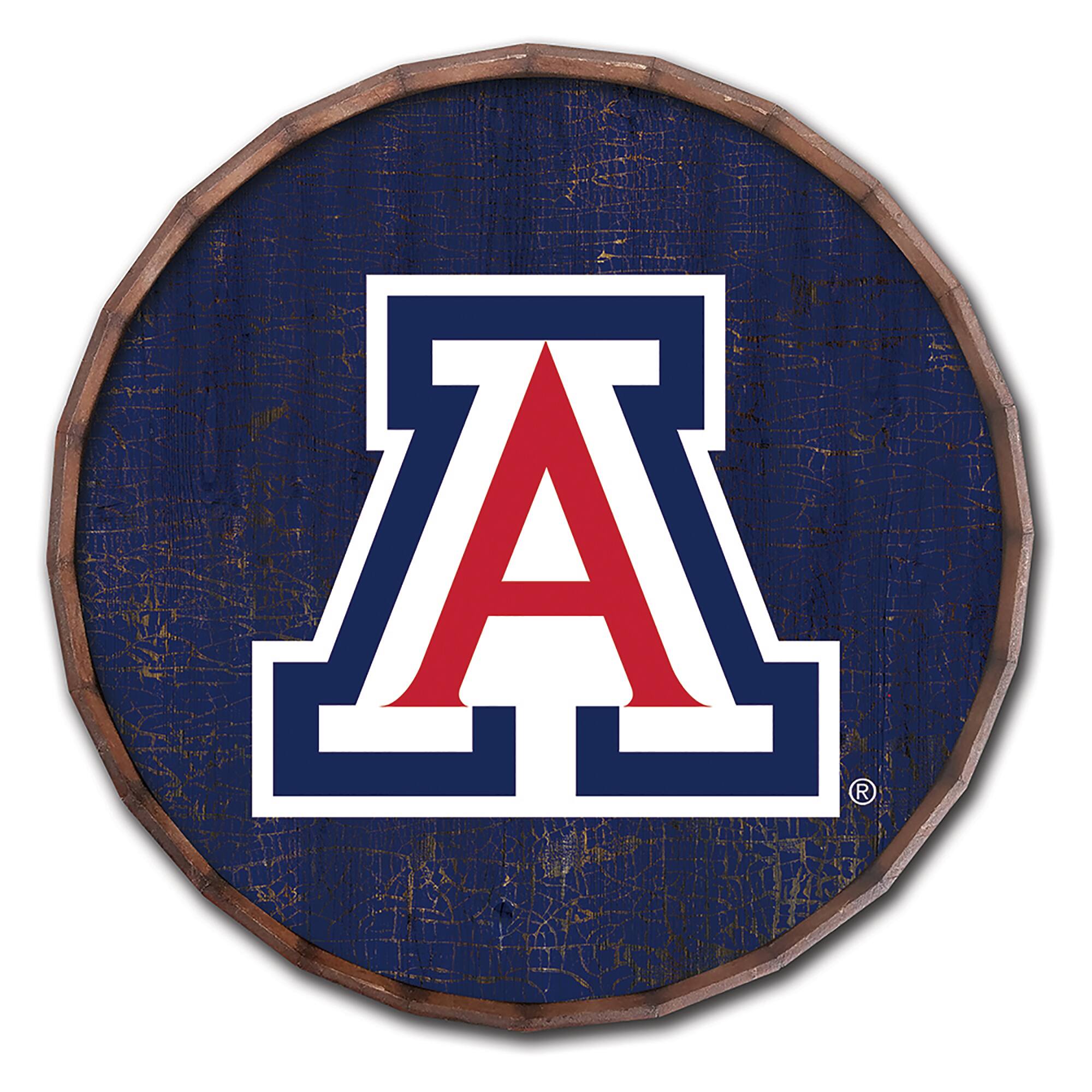 Arizona Wildcats 24" Cracked Color Barrel Top Sign