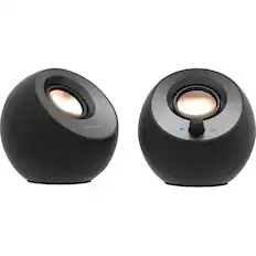 Front. Creative Labs - Creative Pebble V3 2.0 Bluetooth Speaker System - 8 W RMS - Black - Desktop - 100 Hz to 17 kHz - USB - Black.