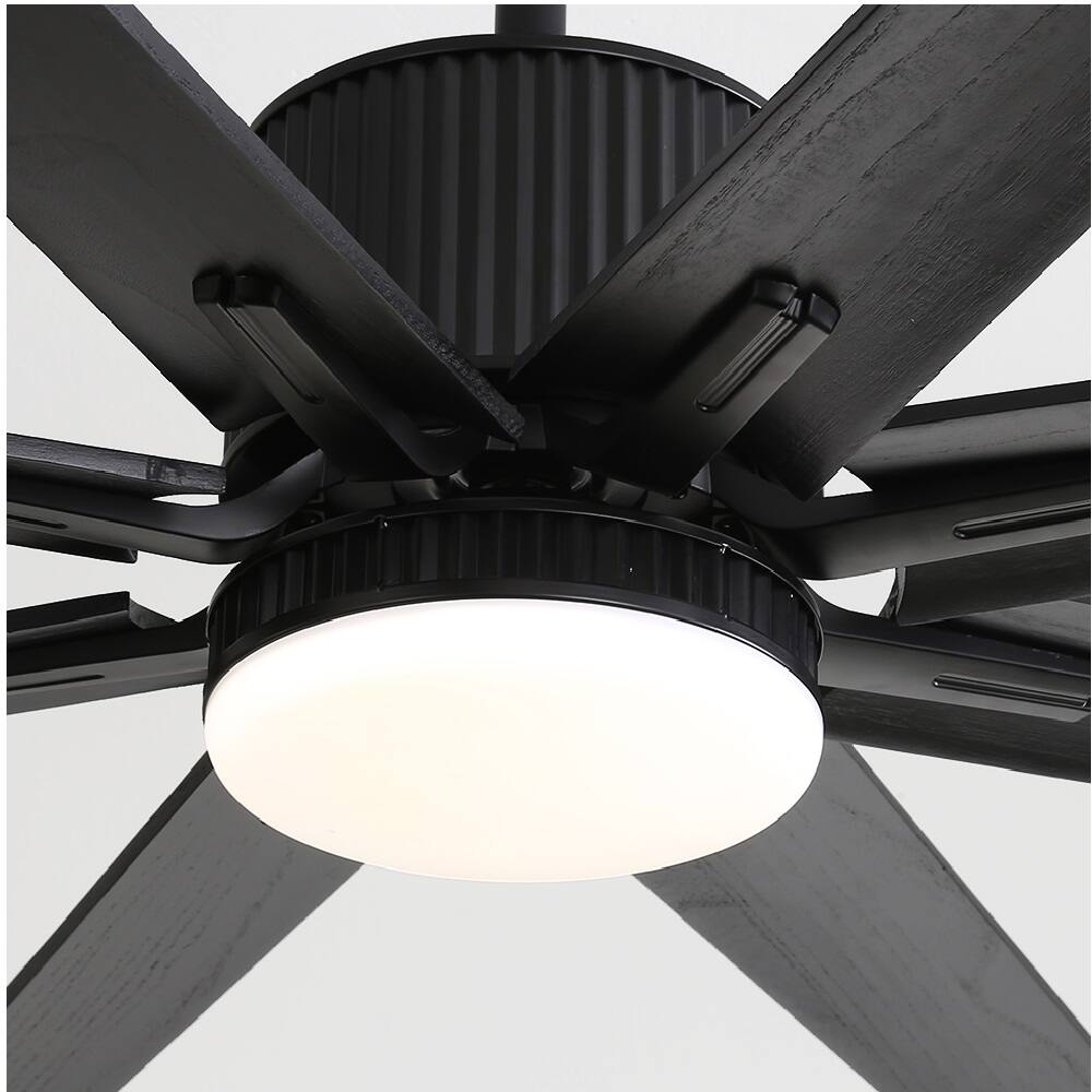 Front. Sofucor - 72” Smart Ceiling Fan with Remote Reversible Silent DC Indoor/Outdoor  Contemporary Ceiling Fan for Living Room Patio - Black.