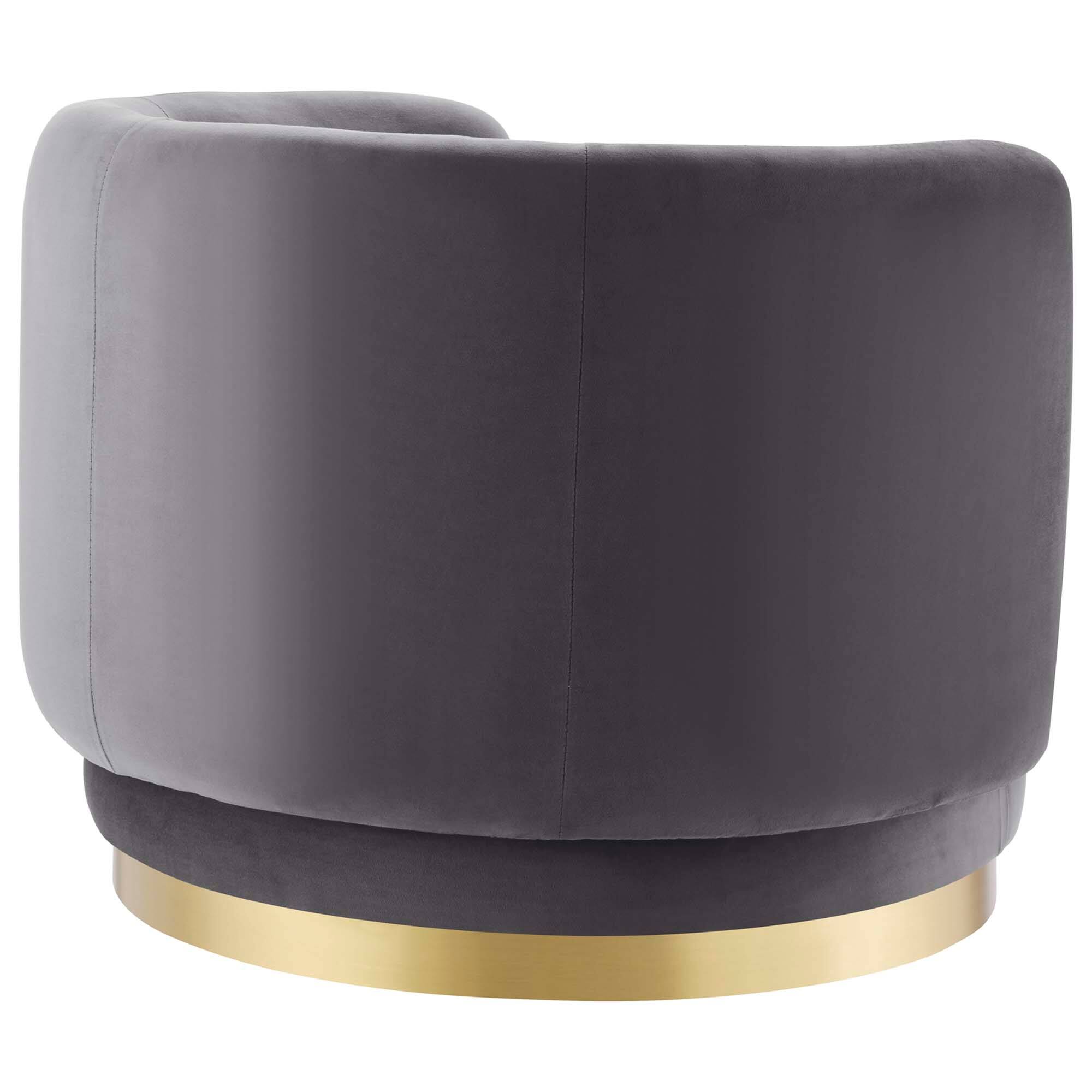 Alt View 1. Modway - Relish Performance Velvet Swivel Chair by Modway - Gold Gray.