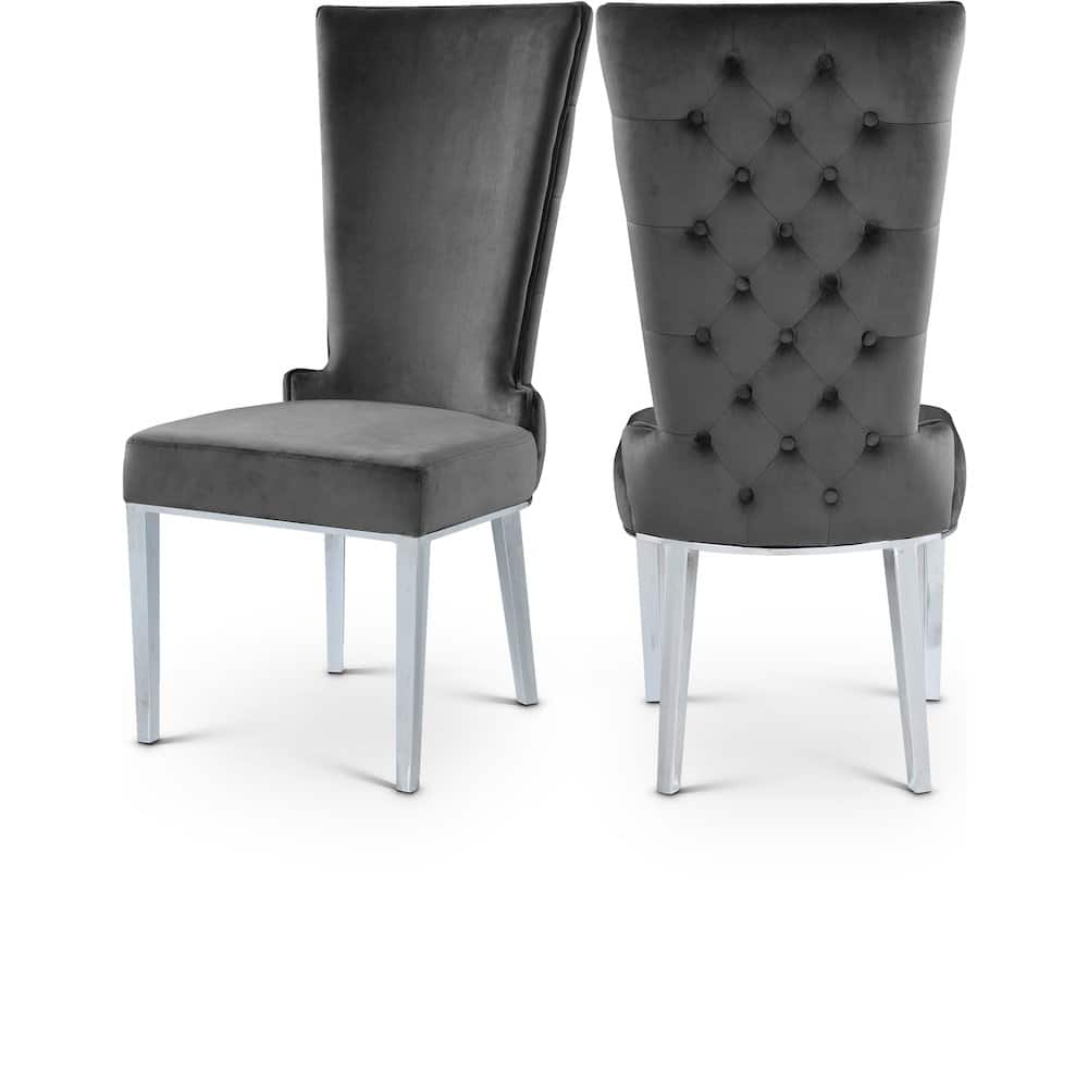 Meridian Furniture Serafina Velvet Dining Chair, Set of 2 - Thumbnail 2
