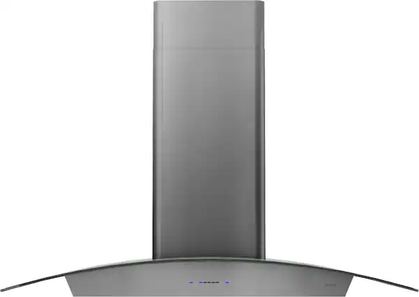 Front. Zephyr - Ravenna 36 in. 600 CFM Wall Mount Range Hood with LED Light - black stainless steel.