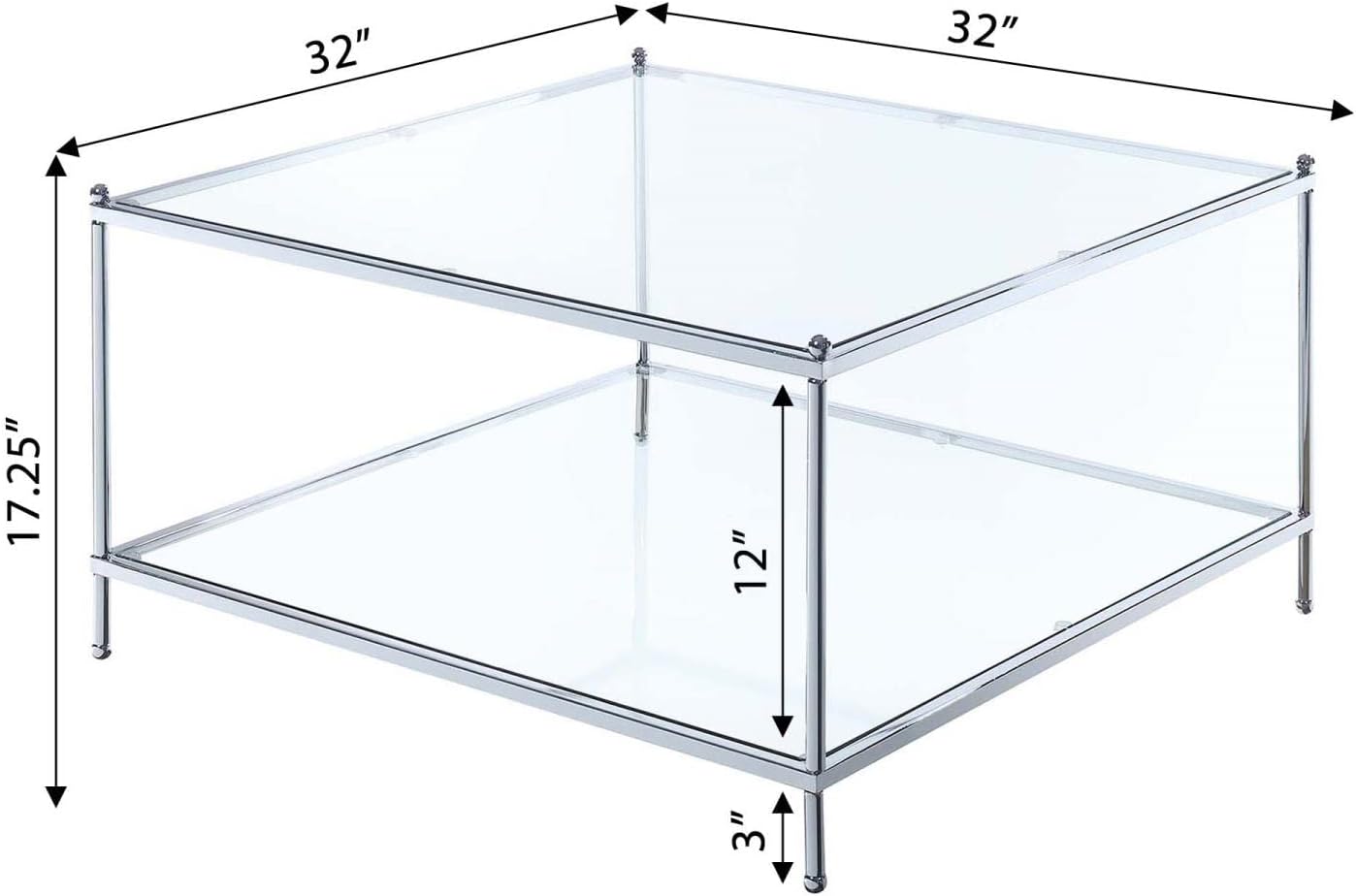 32" x 32" x 17.25" x 12" x 3"