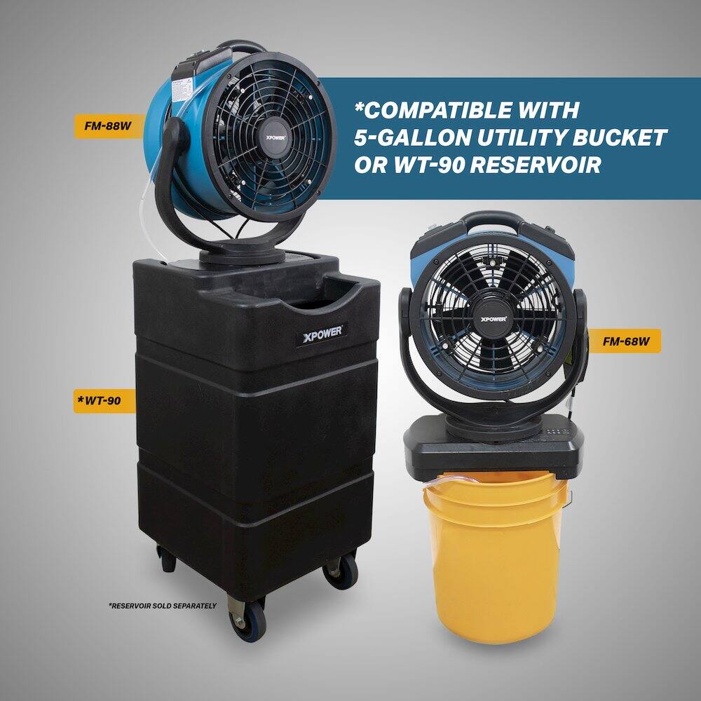 FM-88W  
*COMPATIBLE WITH 5-GALLON UTILITY BUCKET OR WT-90 RESERVOIR  
XPOWER  
*WT-90  
RESERVOIR SOLD SEPARATELY  

FM-68W  
*COMPATIBLE WITH 5-GALLON UTILITY BUCKET OR WT-90 RESERVOIR  
XPOWER