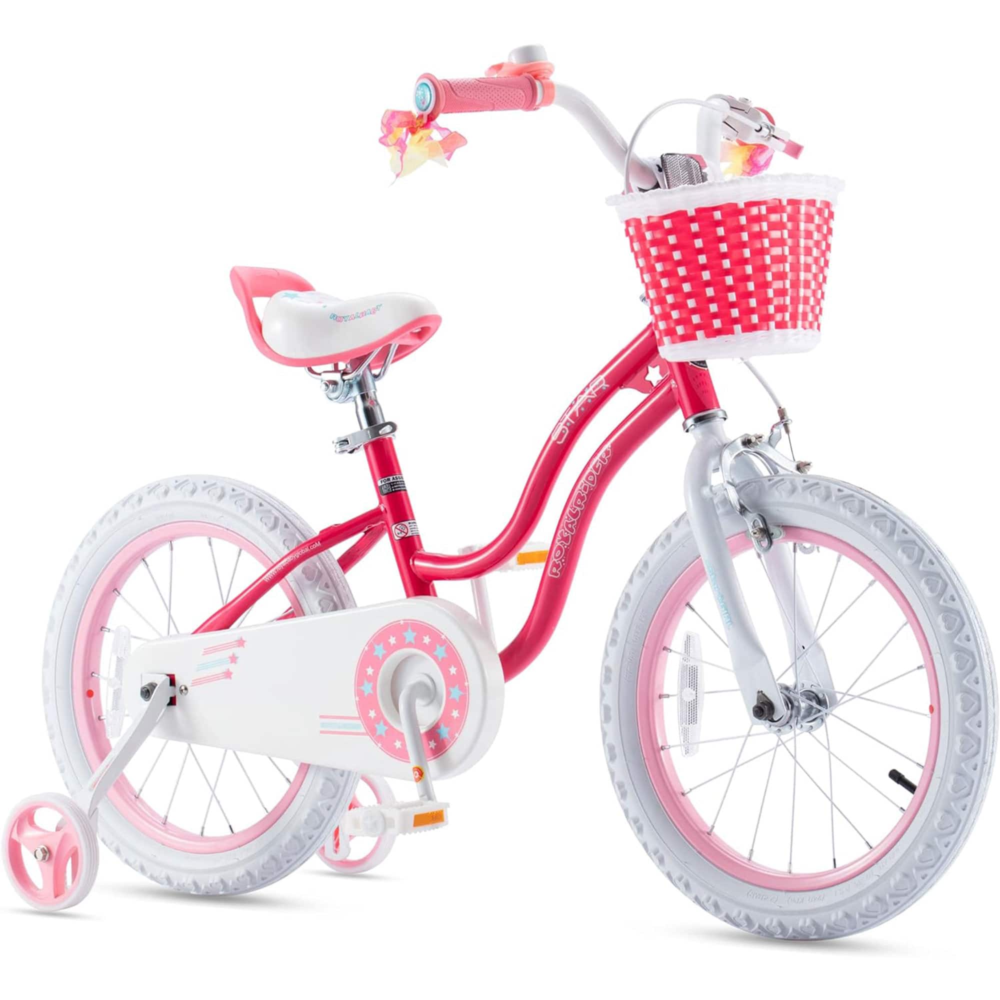 RoyalBaby - Stargirl Children's Outdoor Bicycle 16 Inch with Training Wheels, Pink - Neon Pink price history on PriceWatchPro