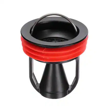 Front. Unique Bargains - Shower Floor Drain Core, Shower Floor Drain Backflow Preventer Odor Proof w/ Rubber Ring for Home Bathroom - Black.