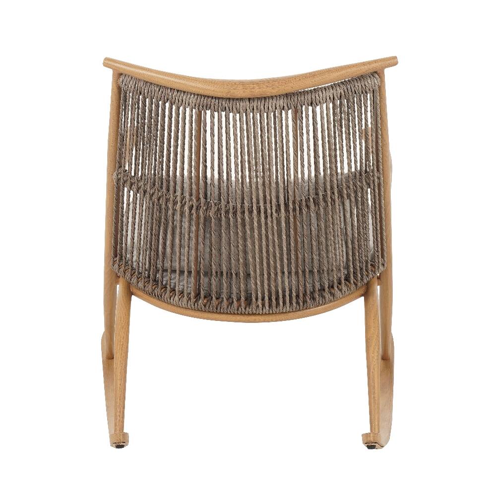 Back. Loheer - Loheer Outdoor Rocking Chair Iron Frame PE Rattan Patio Rocker - Gray.