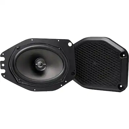 Front. MB Quart - Tuned 6" x 9" Coaxial Car Speakers with Paper Cones (Pair) - Black.