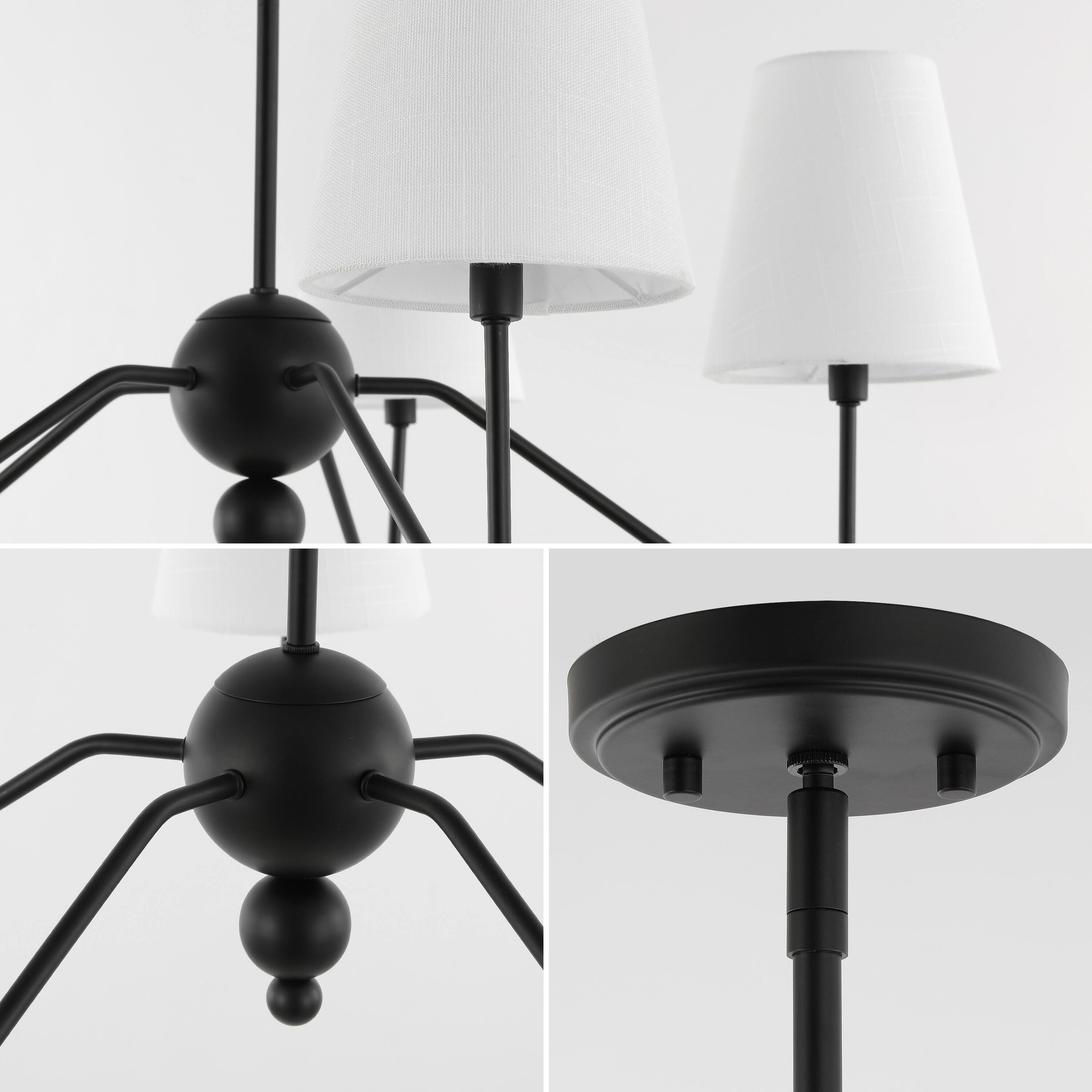 Alt View 5. Jonathan Y - Skylar 32" 5-Light Classic Minimalist Metal Inverted Gourd LED Chandelier, Black - Black.