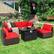 Alt View 2. Gymax - Gymax 7PCS Patio Rattan Furniture Set 42'' Fire Pit Table w/ Cover Cushioned Red - Red.