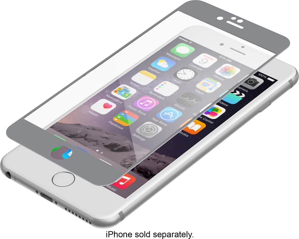Angle. ZAGG - InvisibleShield Luxe Glass Screen Protector for Apple® iPhone® 6 Plus - Titanium.