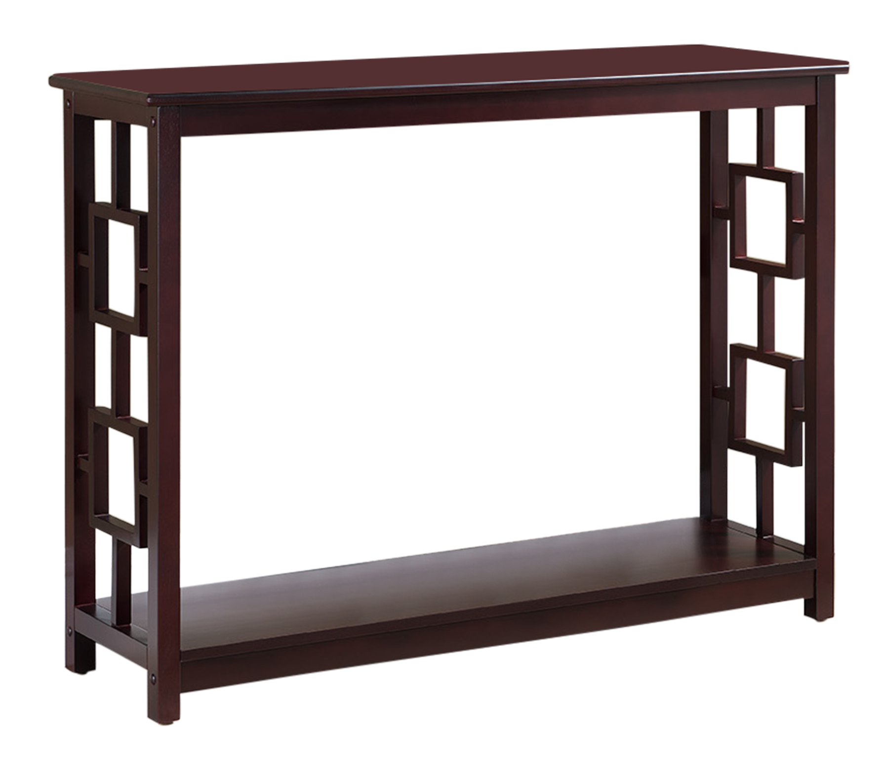 Angle. Kings Brand Furniture - Kings Brand Furniture Pellegrino Dark Cherry Wood Console Table - Dark Red.