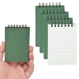 Unique Bargains - 4pcs 3x5 Inch Aesthetic Pocket Notebooks, Spiral Lined Pages Portable Flip Notes 80 Sheets/160 Pages Office - Green