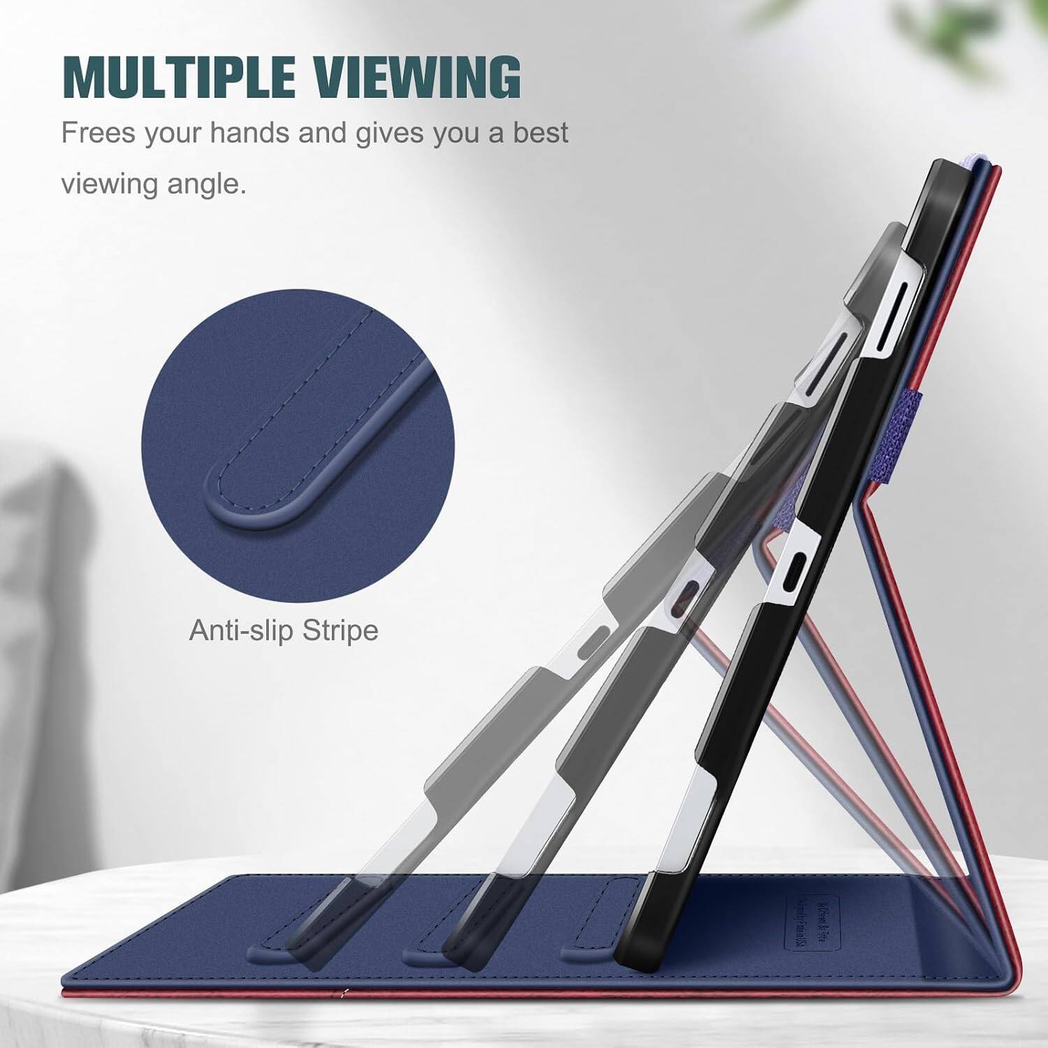 MULTIPLE VIEWING  
Frees your hands and gives you a best viewing angle.  

Anti-slip Stripe  

tharmadkyFethinUSa  
100%