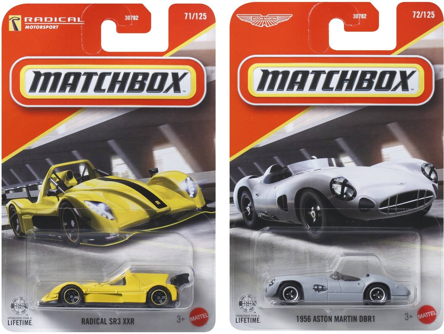 RADICAL MOTORSPORT 30782 71/125 ASTON MARTIN 30782 72/125 MATCHBOX - MATCHBOX HAR Wi& NETAL METAL Fce mE UTGGNER TOR a LIFETIME RADICAL SR3 XXR 3+ MATTEL ARN t METAL METAI AD PP DEGNEA FOR A LIFETIME 1956 ASTON MARTIN DBR1 3+ MATTEL