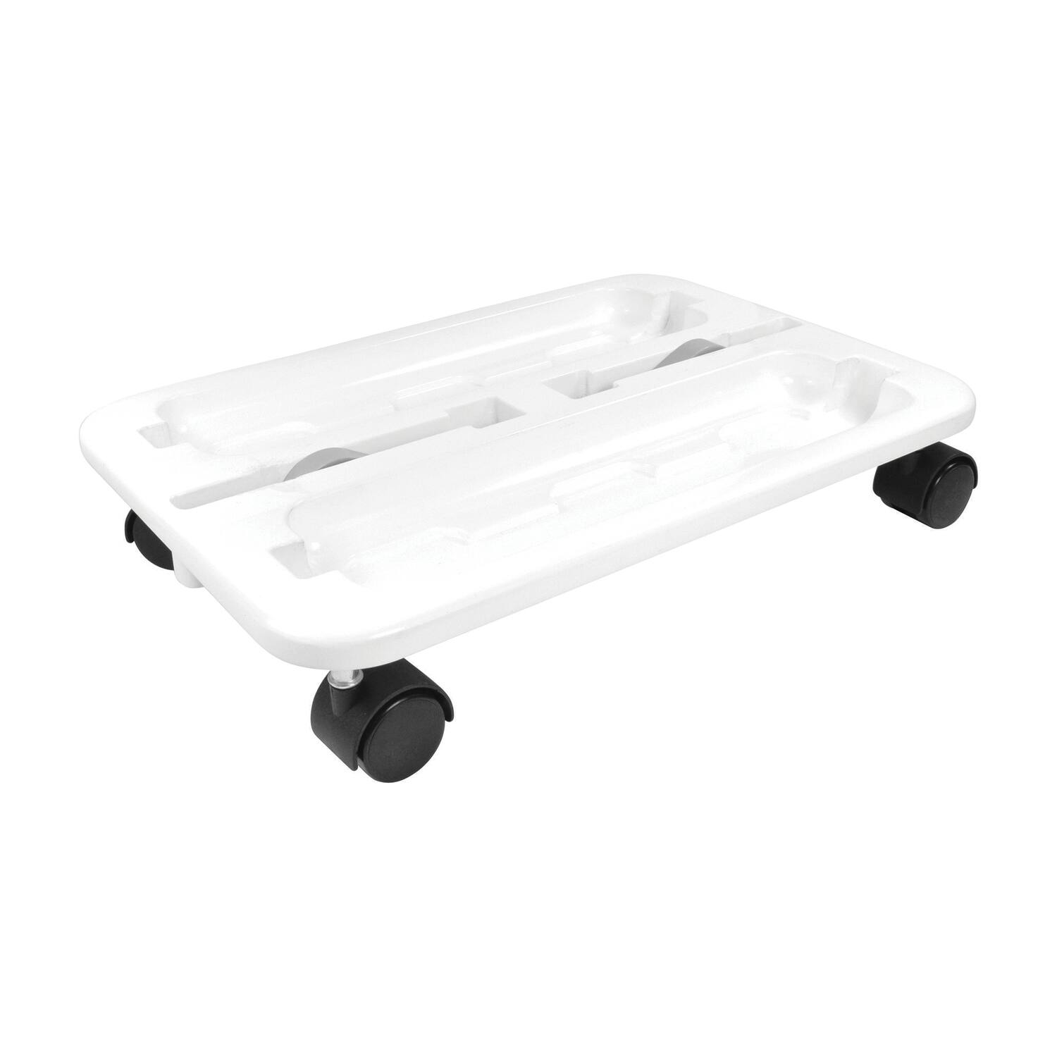 Angle. Deflecto - Stack 'N Go Caddy Wheel Base - White.