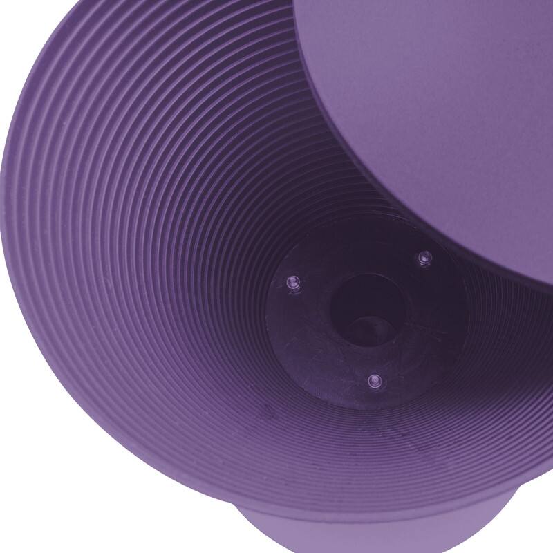 Alt View 4. LeisureMod - Boyd Modern Round Hourglass Accent Side Table, Drum Storage Table with Ribbed Base for Indoor/Outdoor - Purple.