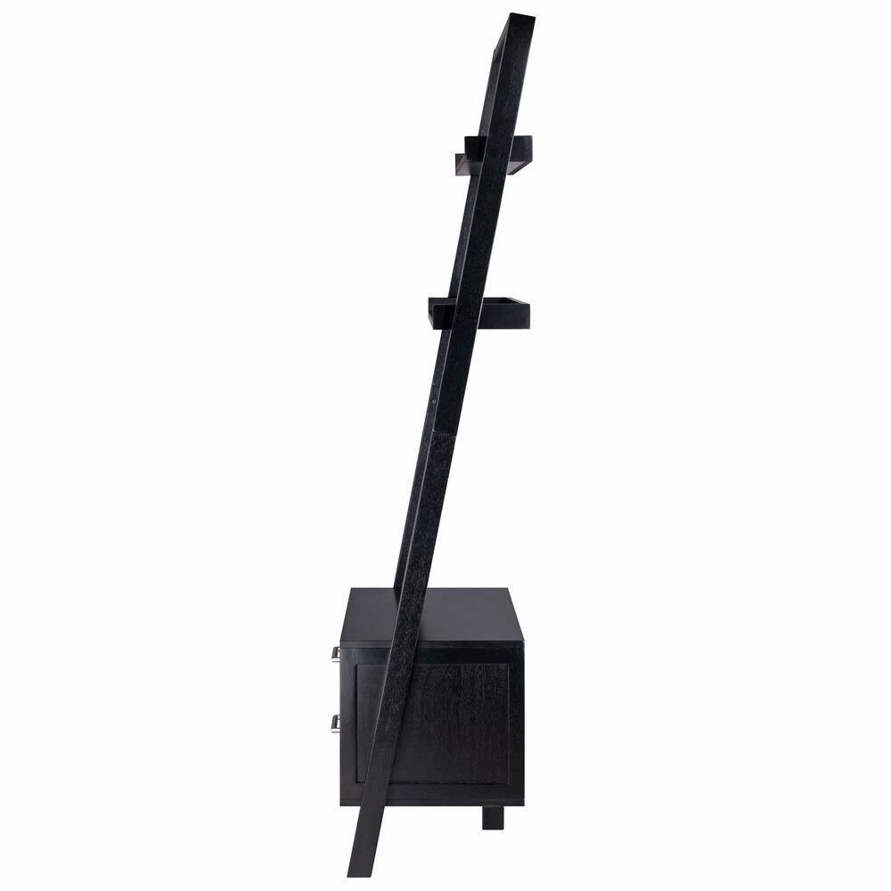 Back. FurniFact - Black Leaning Shelf - Black.