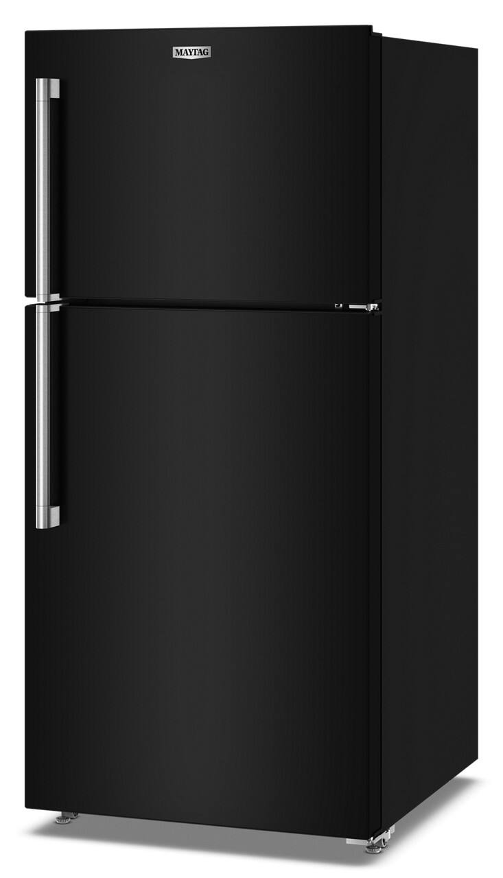 Left. Maytag - 19 Cu. Ft. Top-Freezer Refrigerator with Garage Mode - Black.
