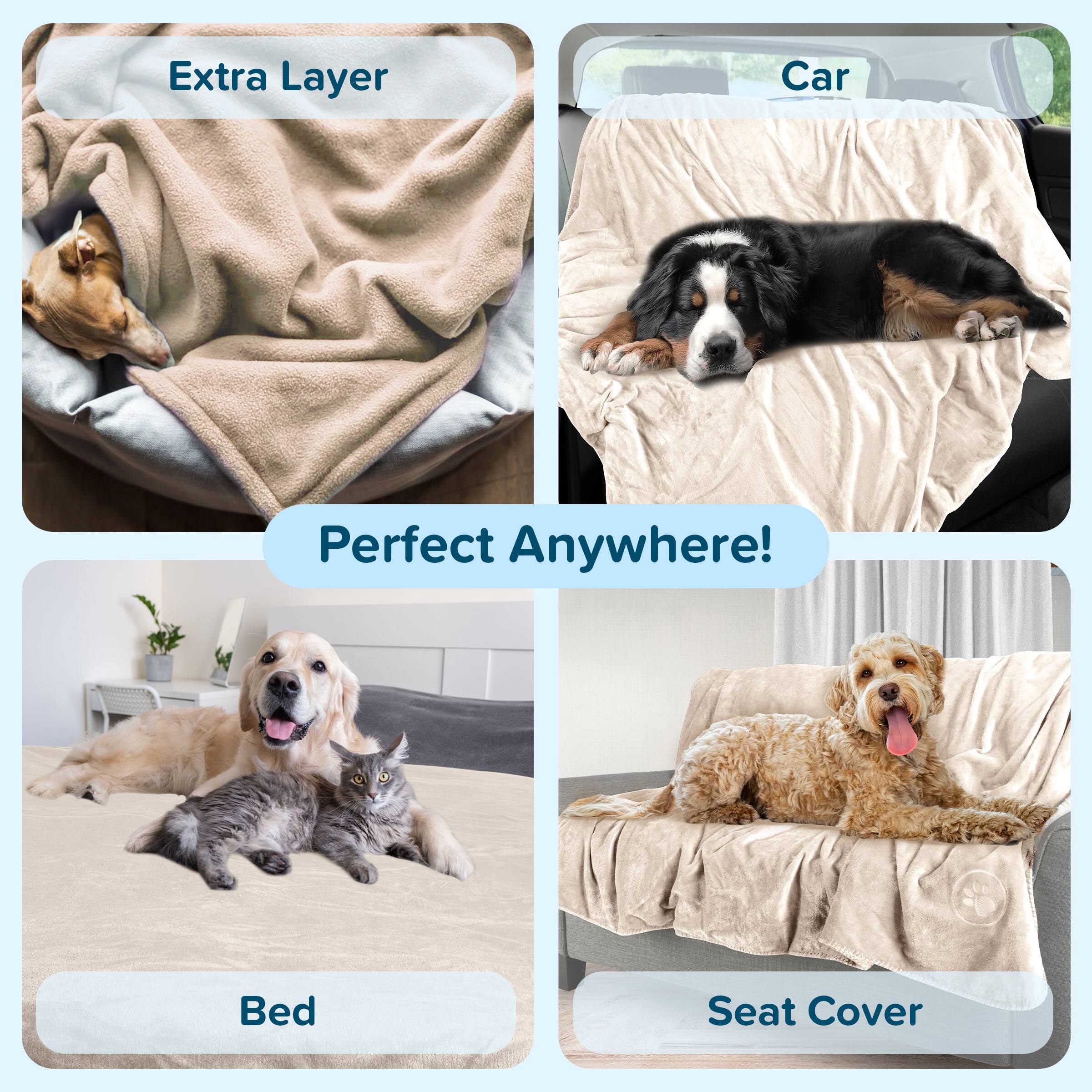 Extra Layer  
Car  
Perfect Anywhere!  
Bed  
Seat Cover
