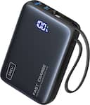 INIU - Portable Charger, Compact 20000mAh PD Power Bank with Built-in Cable & Digital Display for iPhone, Samsung etc - Black